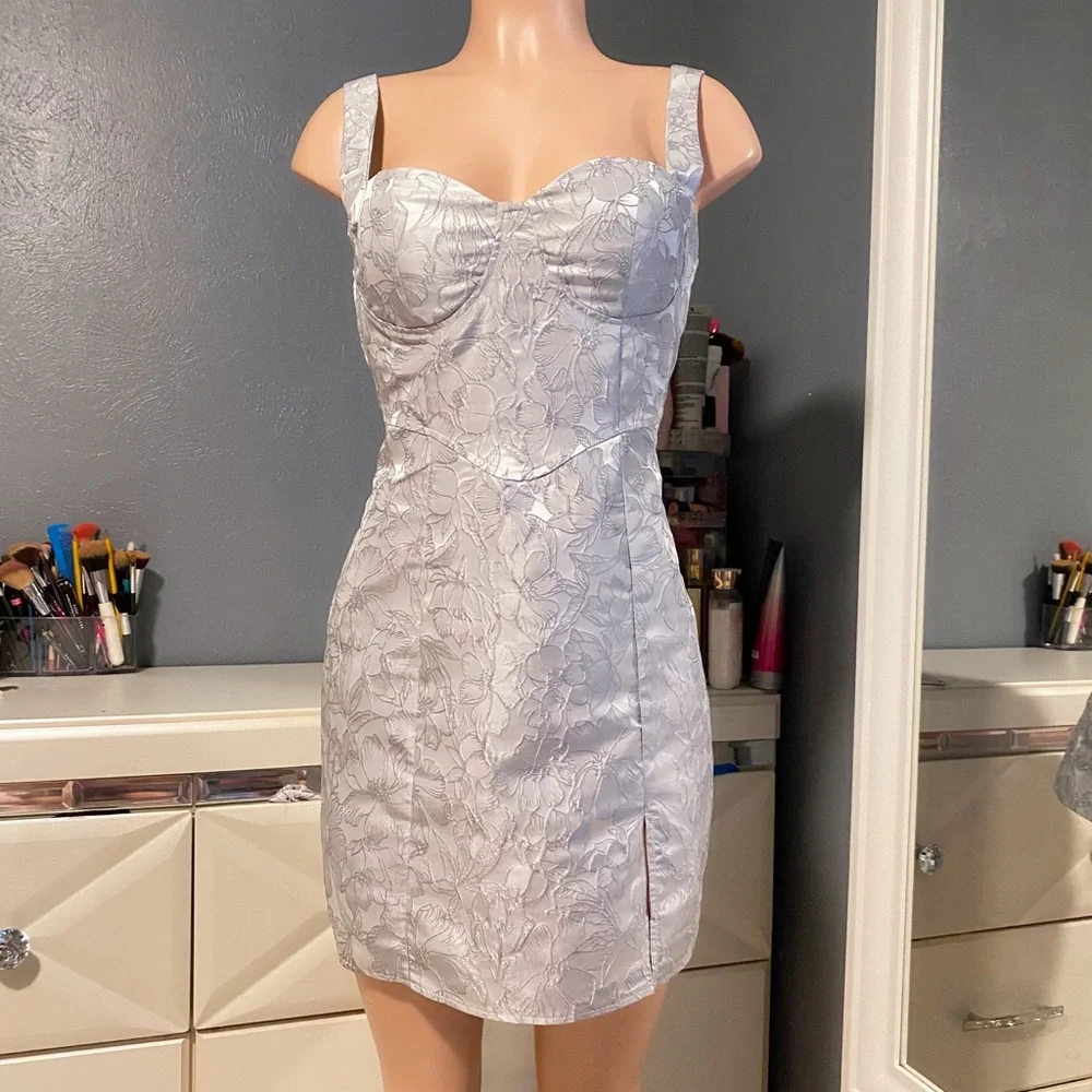 Shein Bodycon Mini Gray Dress - Picture 2 of 9